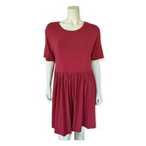 NEW Agnes & Dora Modern Tunic Dress M Kahlo Ruby Red Babydoll Medium Stretch